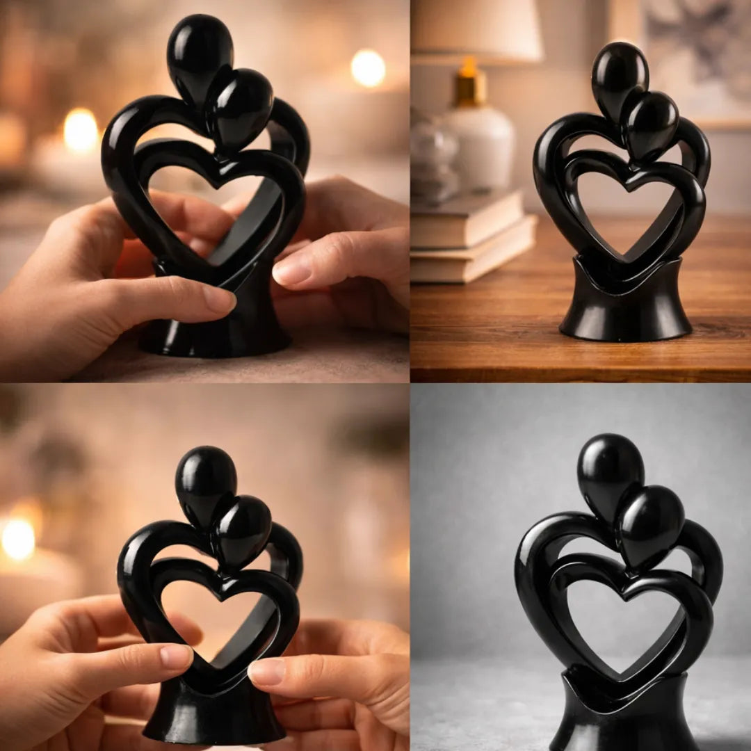 Eternal Bond Abstract Couple Heart Sculpture