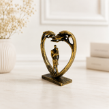 Golden Heart Couple Sculpture