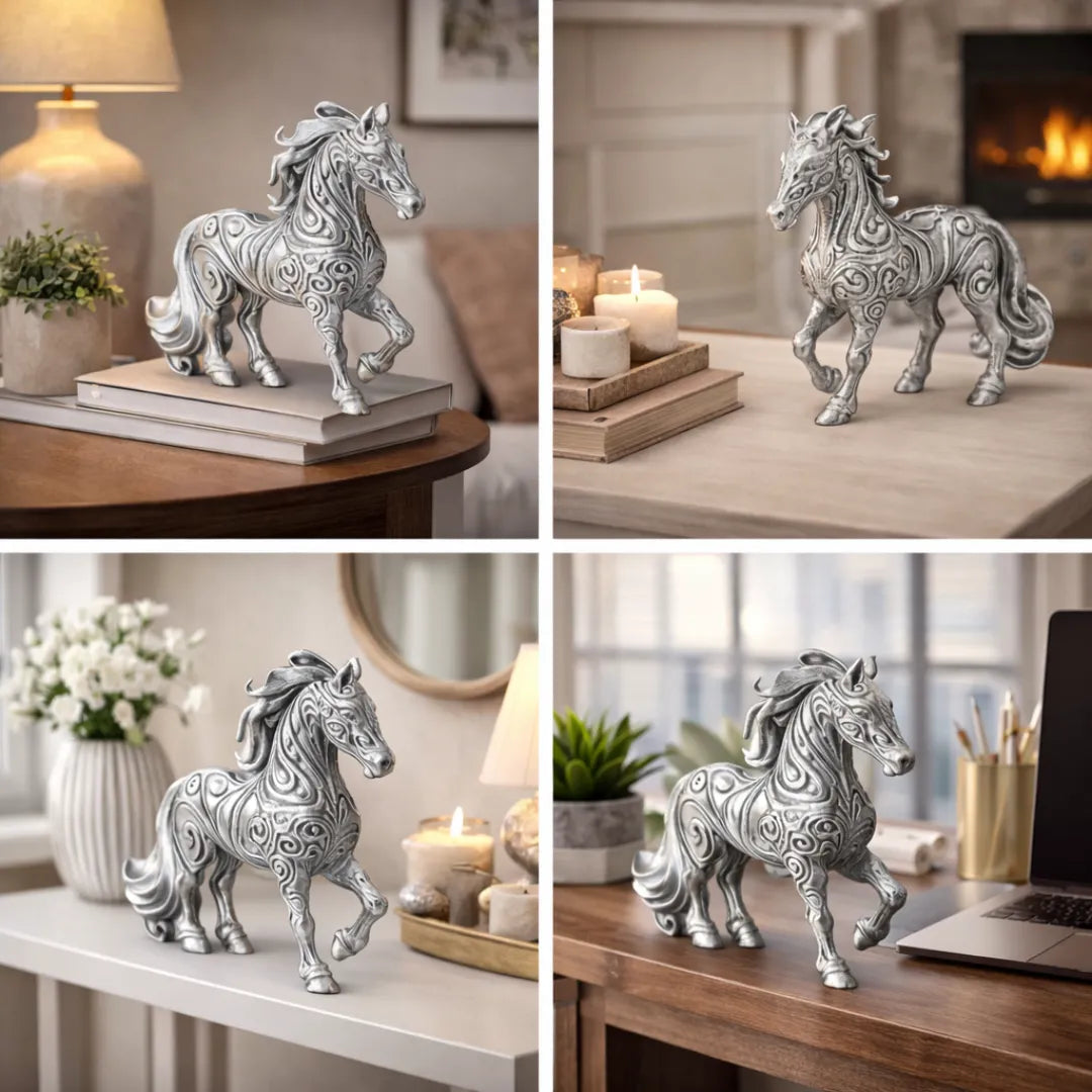 Argent Stallion – Luxury Horse Sculpture